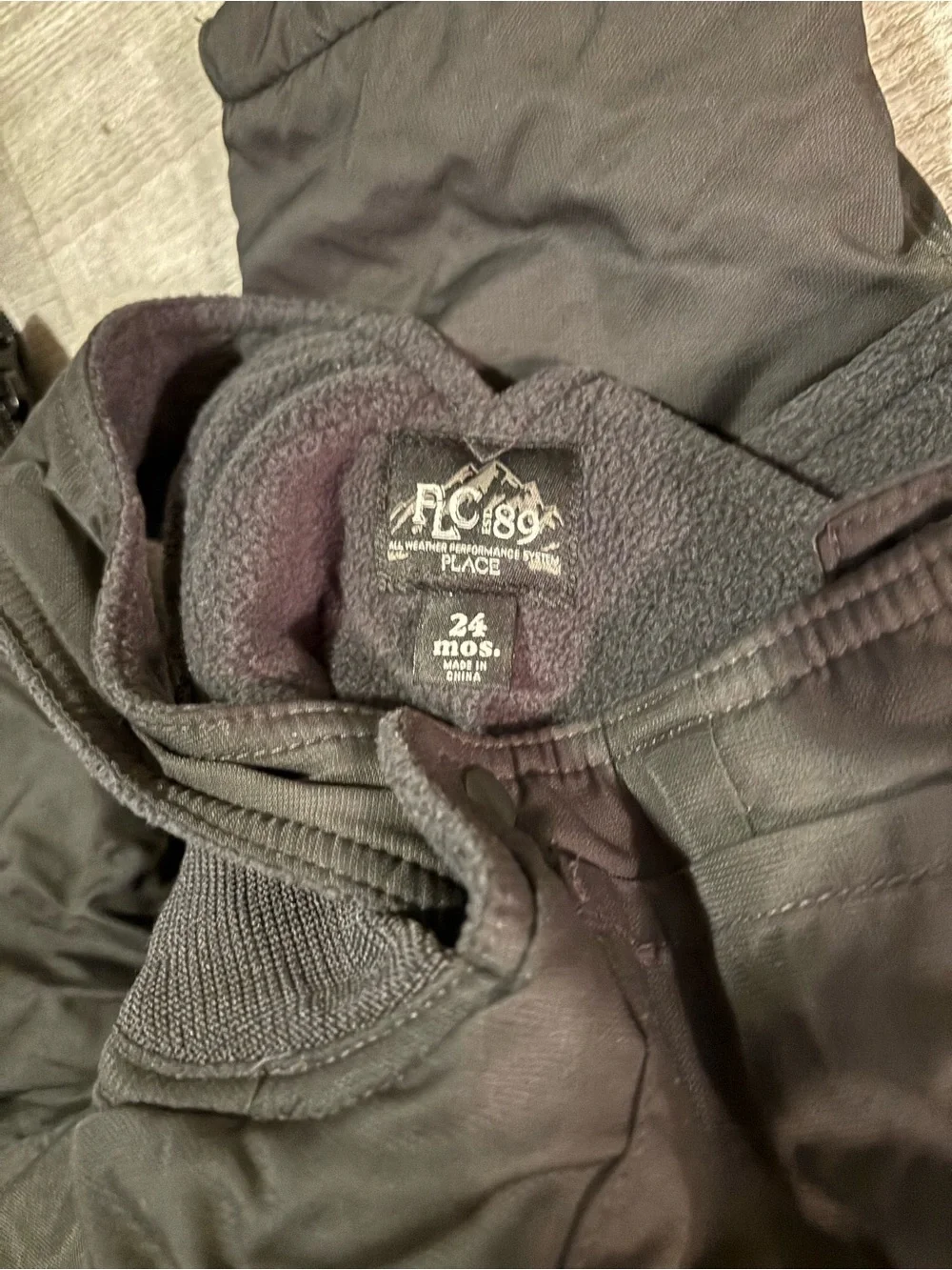 Snow Bib Pants 24 Months Black Insulated Full Zip Adjustable Straps winter